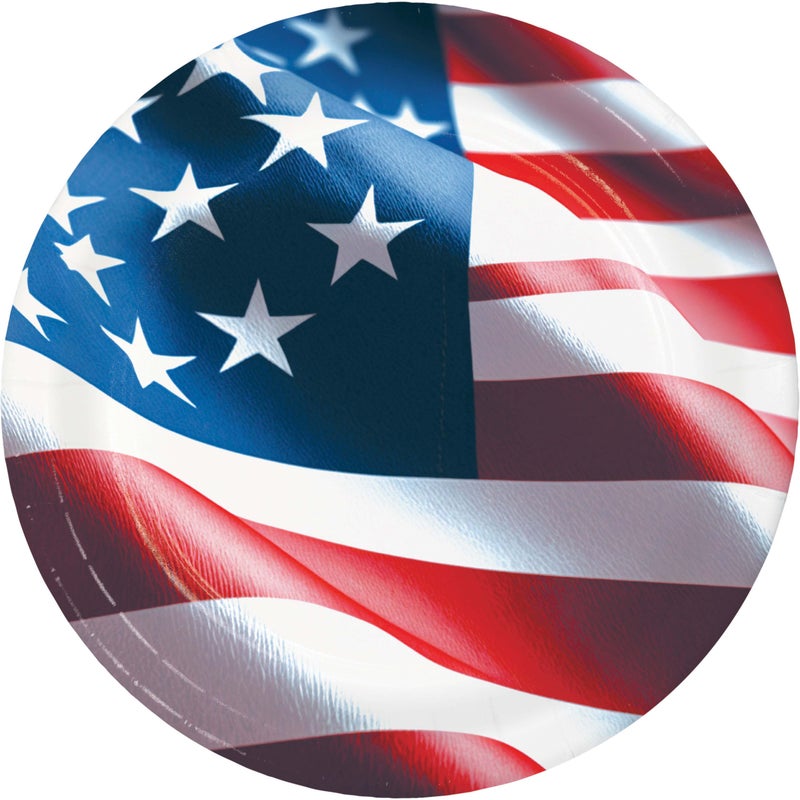 Freedom Flag 9in Plates 8ct