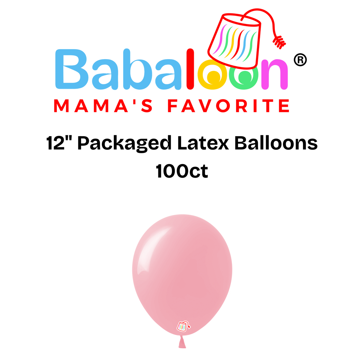 12" Packaged Latex Balloons 100ct - Not Inflated