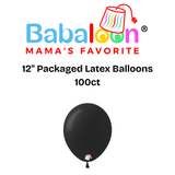 12" Packaged Latex Balloons 100ct - Not Inflated