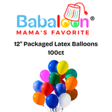 12" Packaged Latex Balloons 100ct - Not Inflated