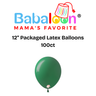 12" Packaged Latex Balloons 100ct - Not Inflated