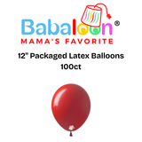12" Packaged Latex Balloons 100ct - Not Inflated