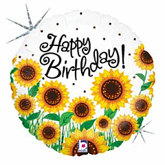 #301 Sunny Sunflower Birthday 18in Printed Mylar