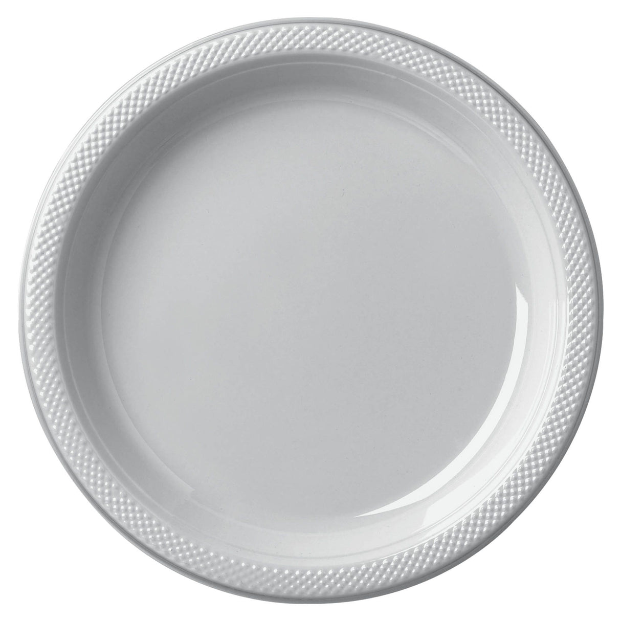 Silver 10in Plastic Plates 50ct