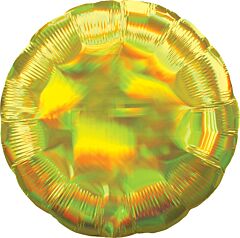 #690 Iridescent Yellow Round 18in Printed Mylar
