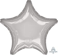 Silver glitter Star 18in Solid Mylar