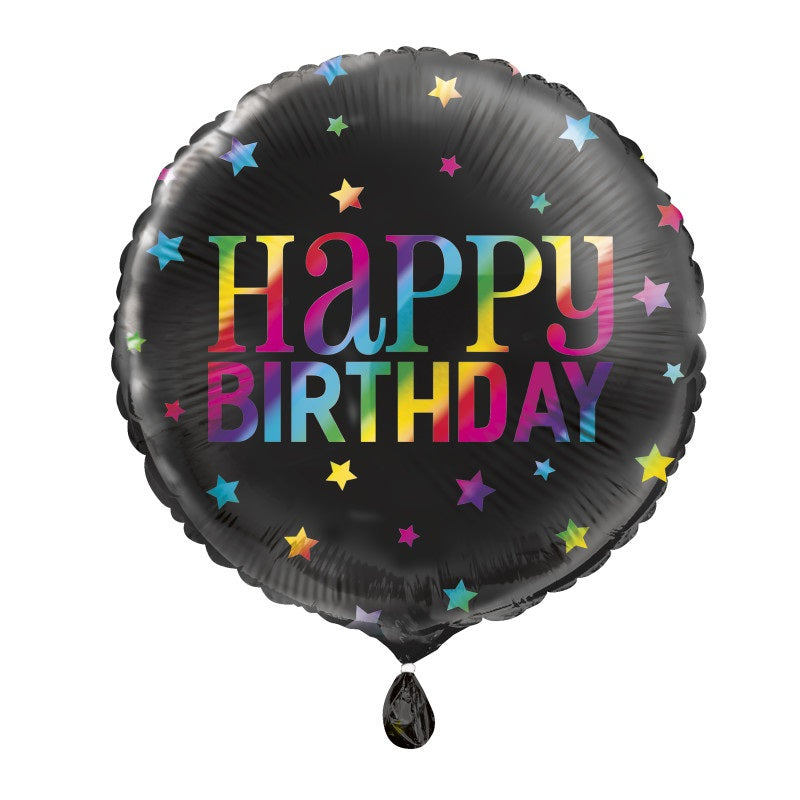 #302 Rainbow Stars Birthday 18in Printed Mylar