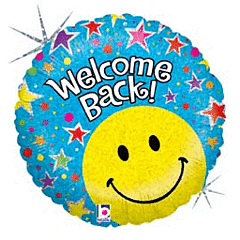 #501 Welcome Back Smiley 18in Printed Mylar