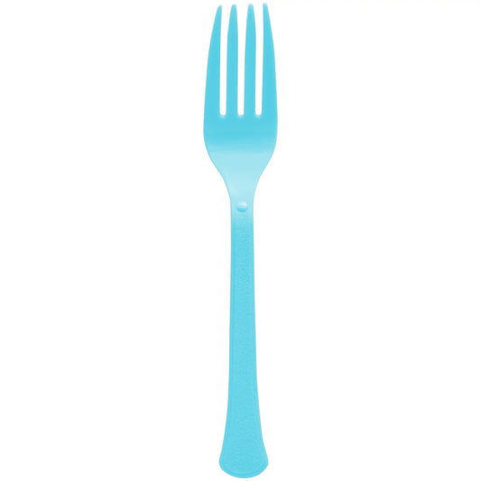 Caribbean Blue Plastic Forks