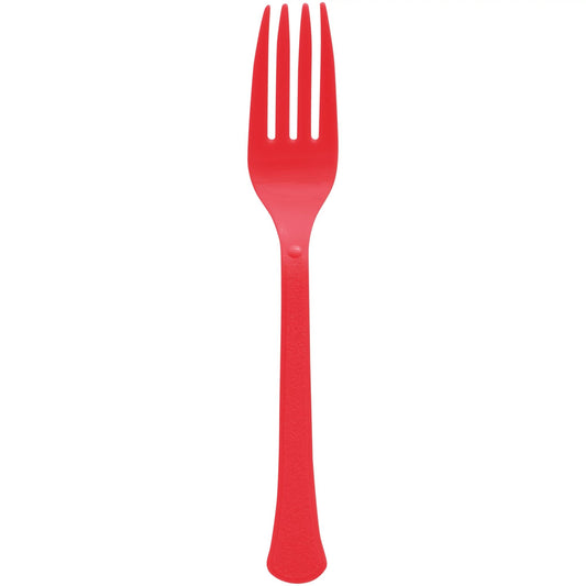 Red Plastic Forks