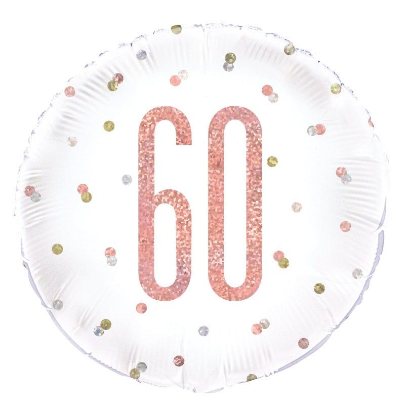 #375 Rose Gold Glitz 60 18in Printed Mylar