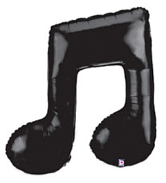 #270 Black Double Music Note 40in Supershape