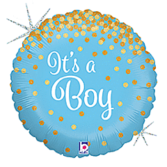 #600 It's A Boy Gold Confetti 18in Printed Mylar