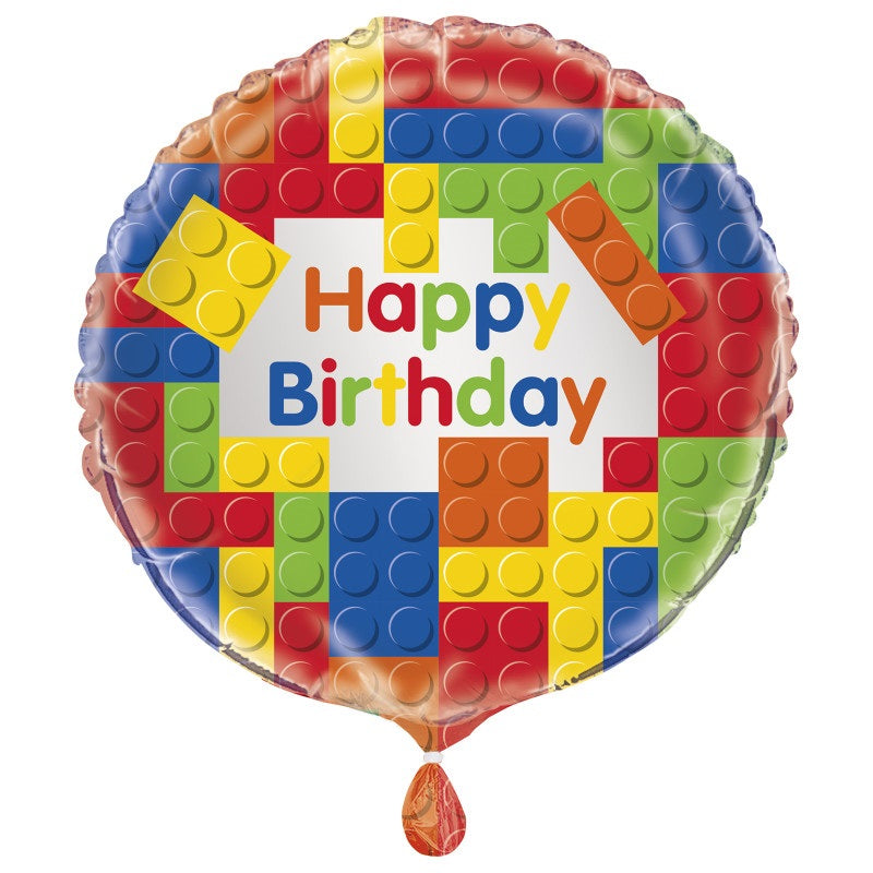 #300 Building Blocks Birthday 18in Printed Mylar