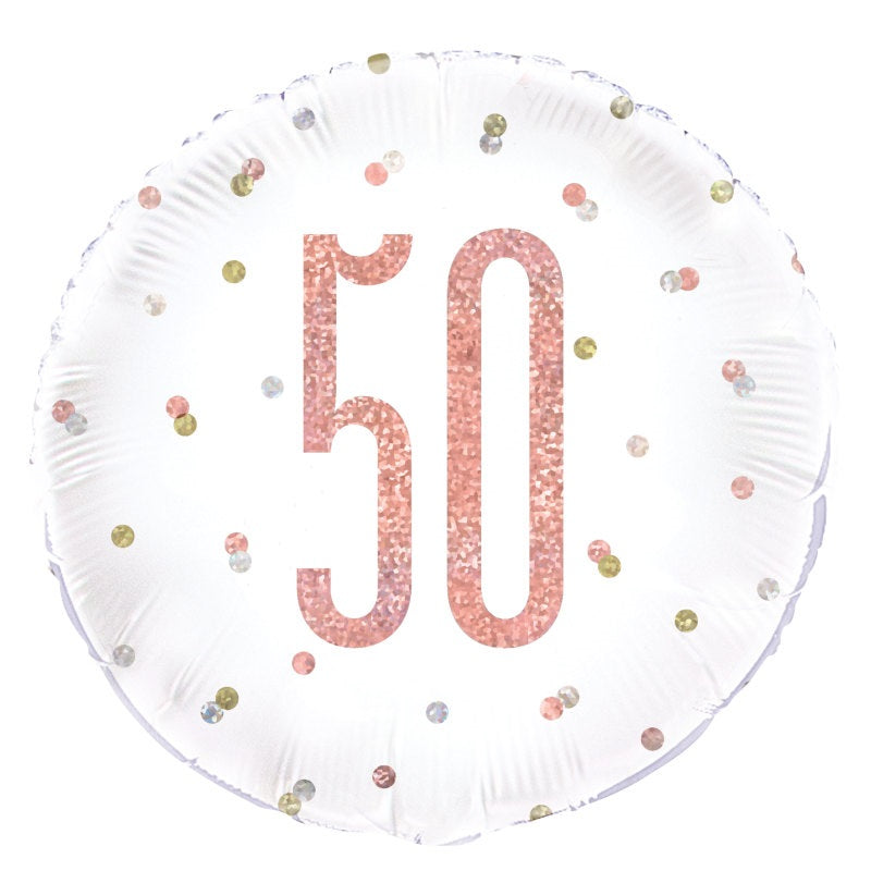 #370 Rose Gold Glitz 50 18in Printed Mylar