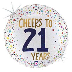 #358 Cheers to 21 Years 18in Printed Mylar