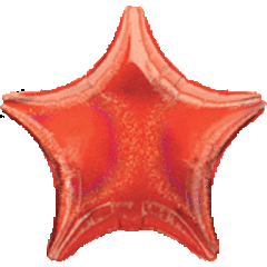 #622 Holographic Red Star 18in Printed Mylar