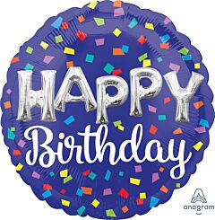 #328 Happy Birthday Letter Balloons 18in Printed Mylar