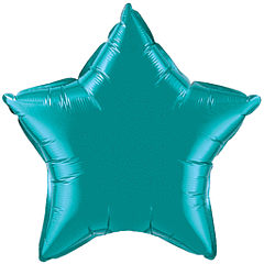 #196 Matte Caribbean Teal Star 18in Solid Mylar