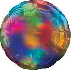 #686 Iridescent Rainbow Round 18in Printed Mylar