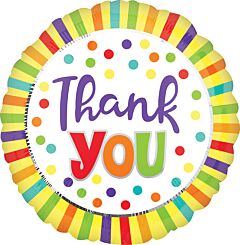 #555 Thank You Yellow Burst 18in Printed Mylar