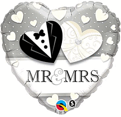 #571 Mr & Mrs Wedding 18in Printed Mylar