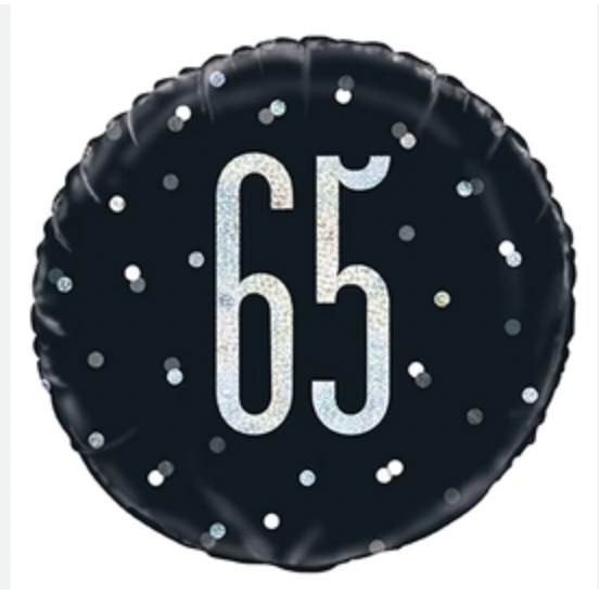 #380 Black Glitz 65 18in Printed Mylar