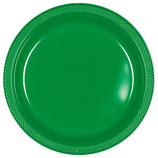 Green 10in Plastic Plates