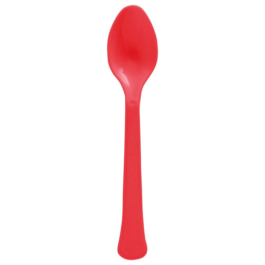 Red Plastic Spoons