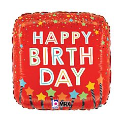 #333 Star Candles 18in Printed Mylar