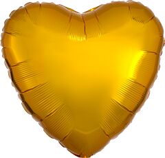 #654 Gold Heart 18in Solid Mylar
