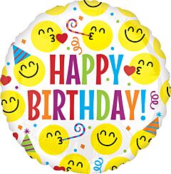 #295 Birthday Emojis 18in Printed Mylar