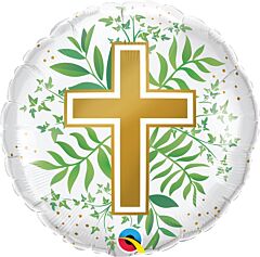 #605 Gold Cross 18in Printed Mylar