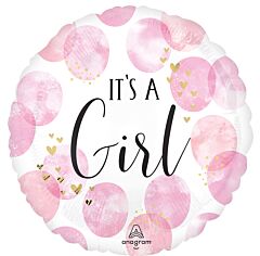 #588 It's A Girl Pastel Dots 18in Printed Mylar