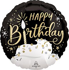 #319 Happy Birthday Frosting & Sprinkles 18in Printed Mylar