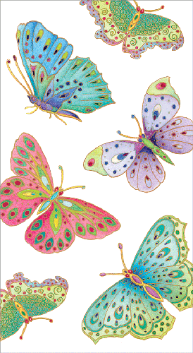 Jeweled Butterflies Premium Guest Towels 15ct