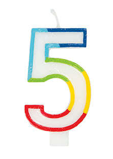 Rainbow Border Number Candle