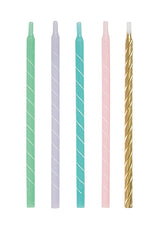 Pastel Spiral Birthday Candles 5in - Assorted 12ct