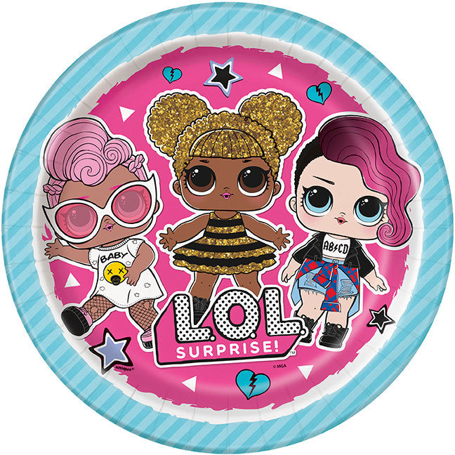 LOL Surprise Round 9in Dinner Plates 8ct