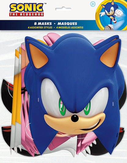 Sonic the Hedgehog Assorted Paper Party Masks 8ct