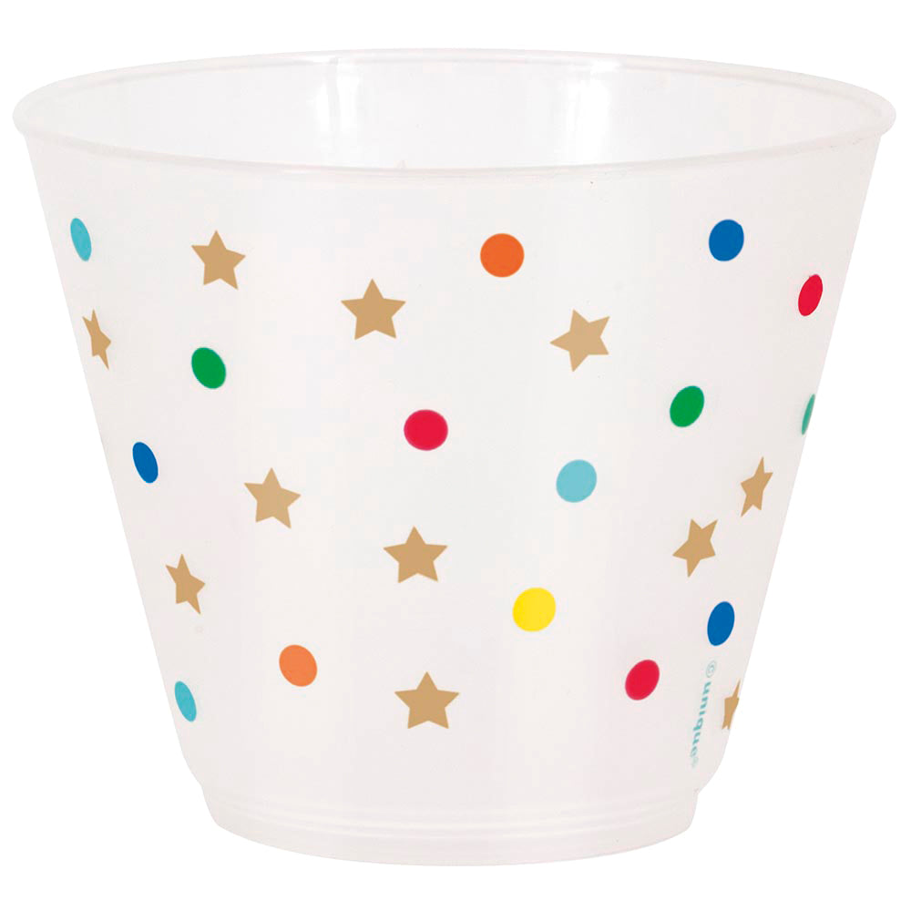 Dots and Stars Birthday 9oz Mini Plastic Tumblers 8ct