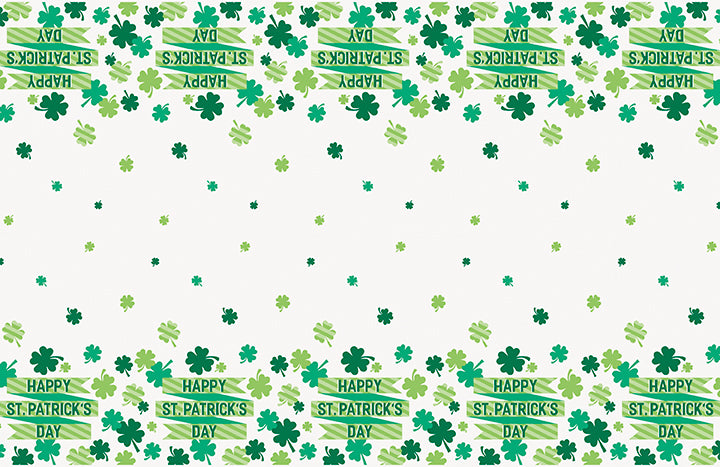 Lucky Clover Rectangular Plastic Table Cover 54in x 84in