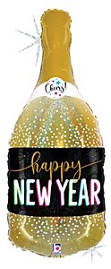 #SS14 New Year Glitter Champagne Bottle 36in Supershape