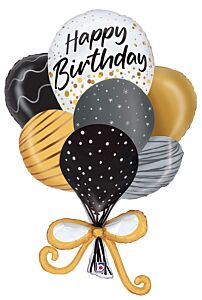 #015 Satin Birthday Balloons 28in Supershape