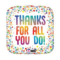 #557 Rainbow Thanks 18in Printed Mylar