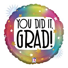 #G53 You Did It Grad Opal 18in Printed Mylar