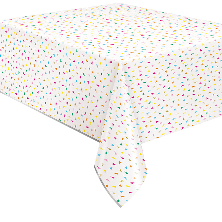 Bright Triangle Birthday Rectangular Foil Table Cover 54 x 84