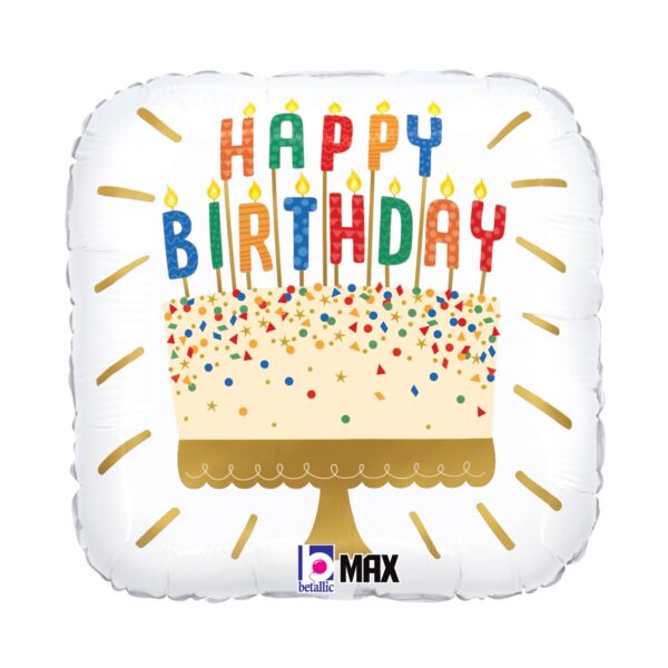 #332 Birthday Cake Candles 18in Printed Mylar