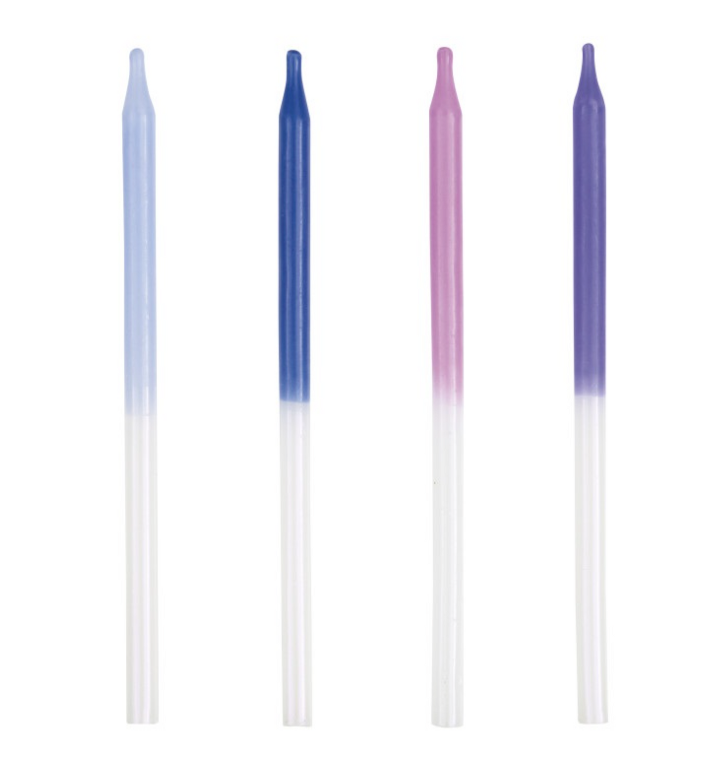 Assorted Iridescent Metallic Dipped 5in Birthday Candles 12ct