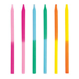 Assorted Two-Color 5in Birthday Candles 12ct